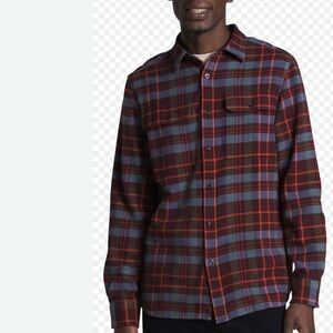 The North Face Men's Casual Plaid Shirt - Red and Blue
